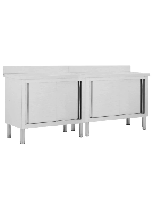 Darbastaliai su stumdomom durim, 2vnt., 200x50x95cm, plienas