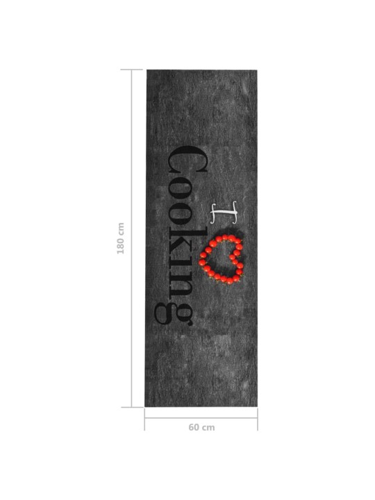 Virtuvės kilimėlis, 60x180cm, plaunamas, su užrašu Cooking