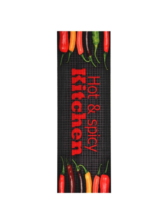 Virtuvės kilimėlis, 60x180cm, plaunamas, su užrašu Hot & Spicy