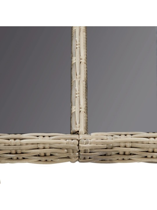 Sodo valgomojo stalas, rudas, 200x100x74cm, stiklas/poliratanas