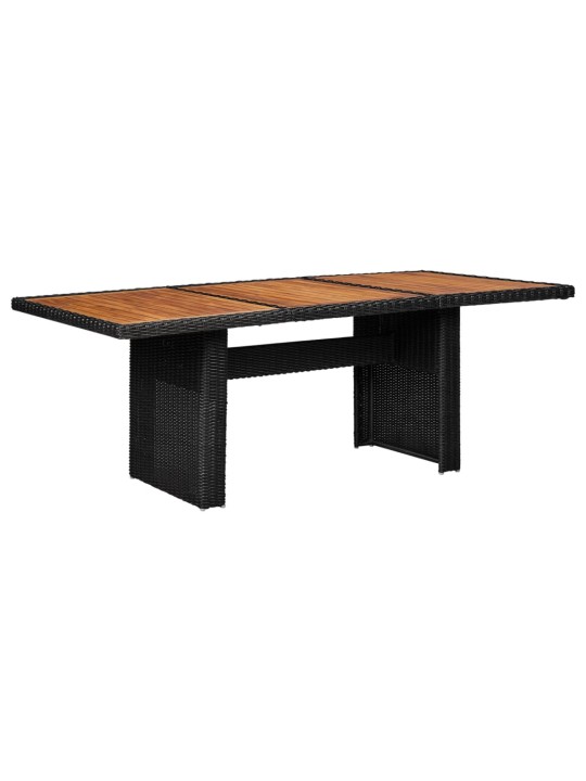 Sodo valgomojo stalas, juodas, 200x100x74cm, poliratanas