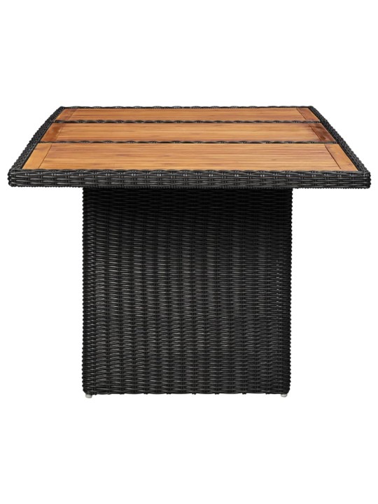 Sodo valgomojo stalas, juodas, 200x100x74cm, poliratanas