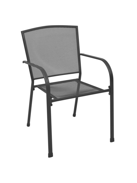Lauko kėdės, 4vnt., antracito, plienas, tinklinio dizaino