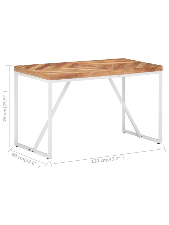 Valgomojo stalas, 120x60x76cm, akacija ir mango mediena