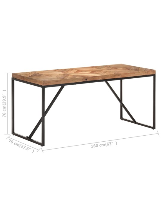 Valgomojo stalas, 160x70x76cm, akacija ir mango mediena