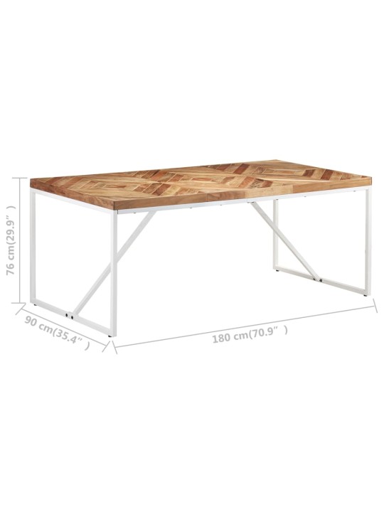 Valgomojo stalas, 180x90x76cm, akacija ir mango mediena