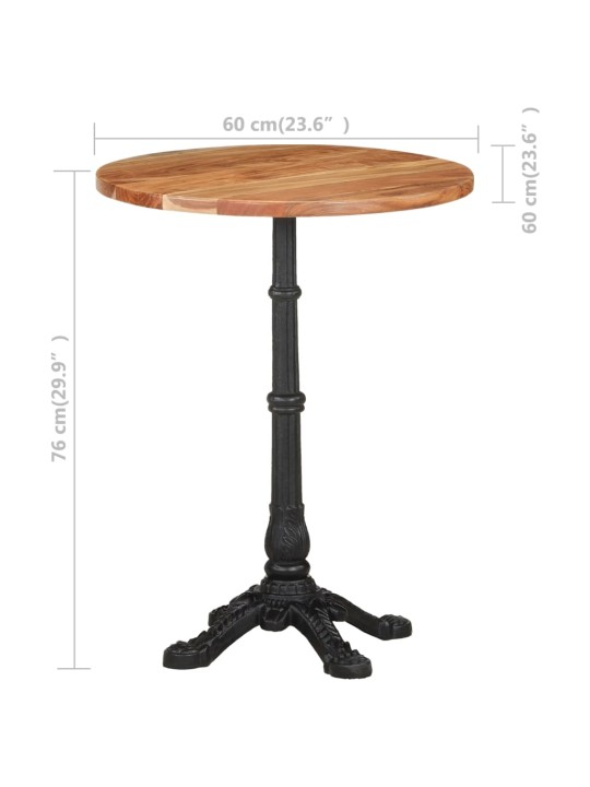 Bistro staliukas, skersmuo 60x76cm, akacijos medienos masyvas
