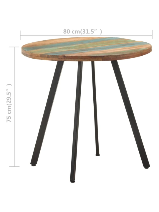 Valgomojo stalas, 80cm, perdirbtos medienos masyvas