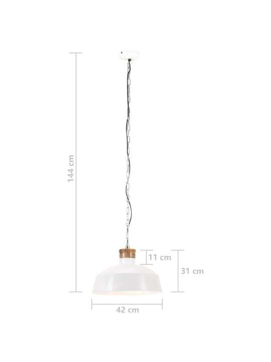 Kabantis šviestuvas, baltas, 42cm, E27, pramoninio stiliaus