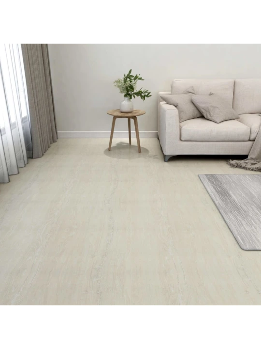 Grindų plokštės, 55vnt., kreminės, 5,11m², PVC, prilimpančios
