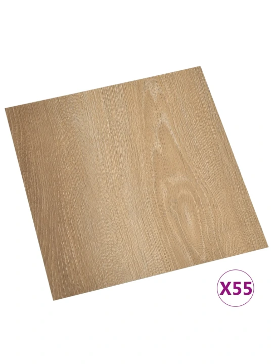 Grindų plokštės, 55vnt., rudos, 5,11m², PVC, prilimpančios