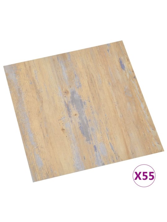Grindų plokštės, 55vnt., rudos, 5,11m², PVC, prilimpančios