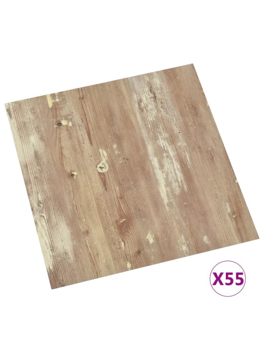 Grindų plokštės, 55vnt., rudos, 5,11m², PVC, prilimpančios