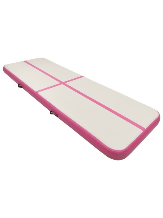 Pripučiamas gimnastikos kilimėlis, rožinis, 300x100x15cm, PVC