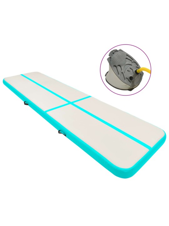 Pripučiamas gimnastikos kilimėlis, žalias, 800x100x15cm, PVC
