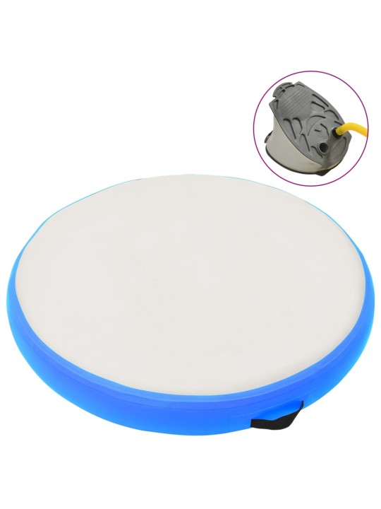 Gimnastikos kilimėlis su pompa, mėlynas, 100x100x20cm, PVC