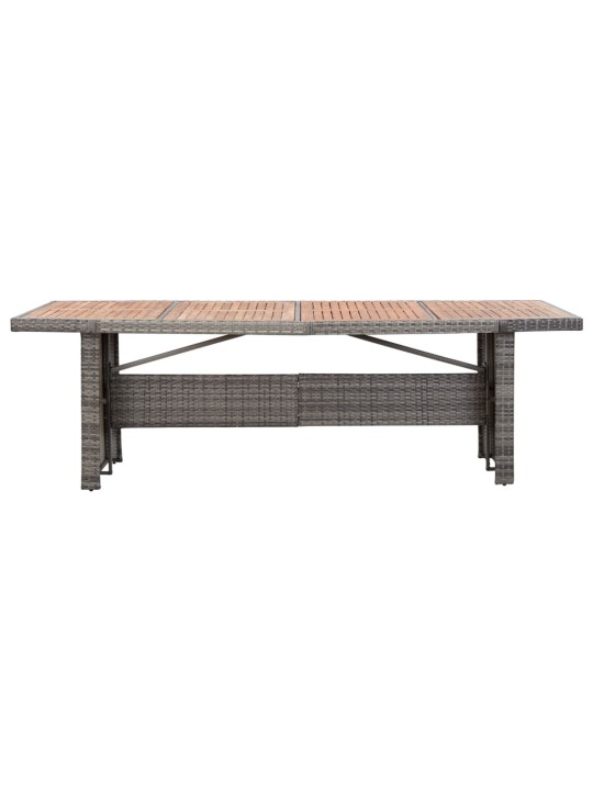 Sodo stalas, 240x90x74cm, poliratanas ir akacijos med. masyvas