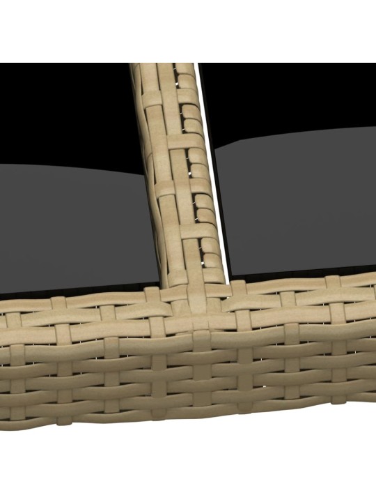 Sodo stalas, smėlio, 150x90x75cm, grūdintas stiklas/poliratanas