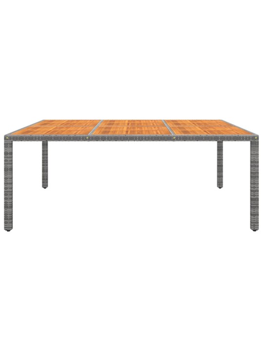 Sodo stalas, pilkas, 200x150x75cm, akacijos mediena/poliratanas