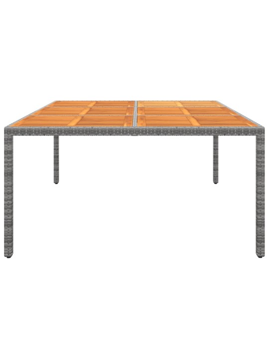 Sodo stalas, pilkas, 200x150x75cm, akacijos mediena/poliratanas