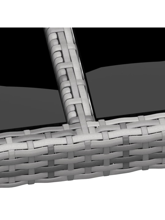 Sodo stalas, pilkas, 250x100x75cm, stiklas ir poliratanas