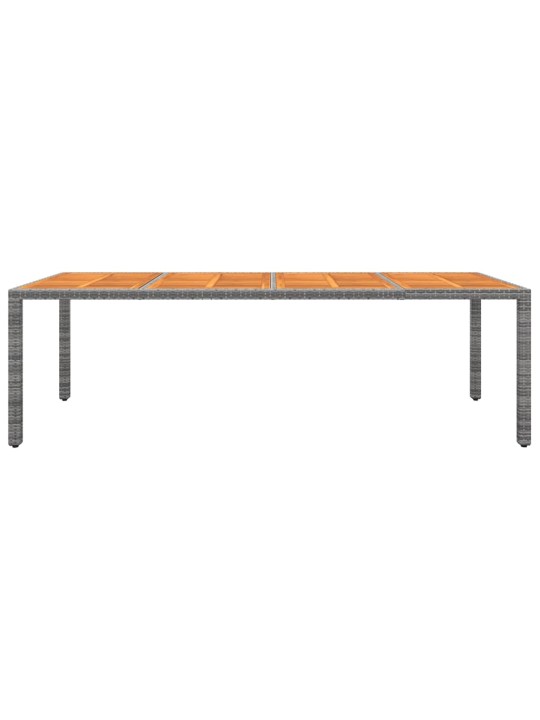 Sodo stalas, pilkas, 250x100x75cm, poliratanas ir akacija