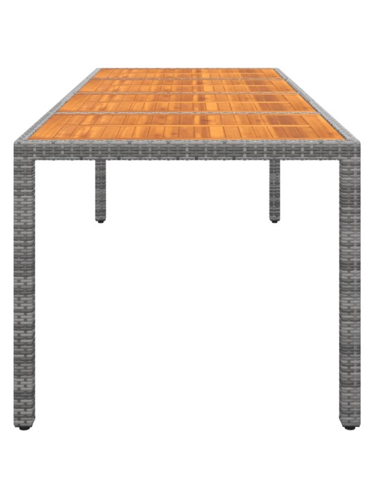 Sodo stalas, pilkas, 250x100x75cm, poliratanas ir akacija