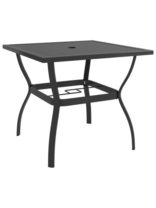 Sodo stalas, antracito spalvos, 81,5x81,5x72cm, plienas