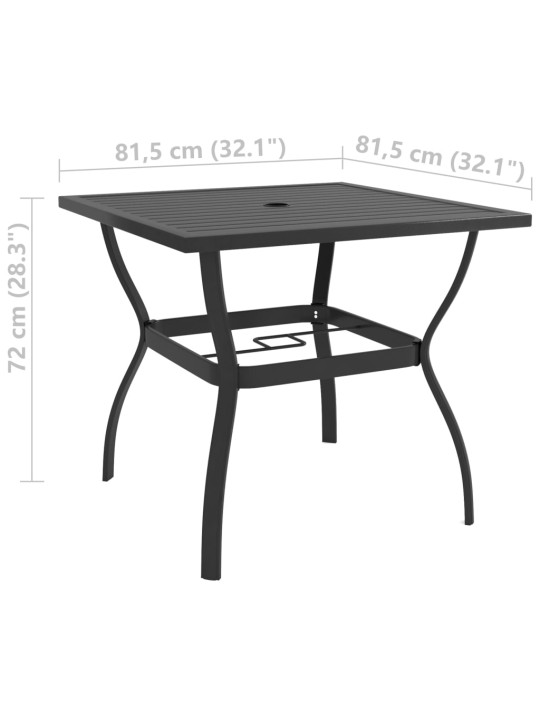 Sodo stalas, antracito spalvos, 81,5x81,5x72cm, plienas