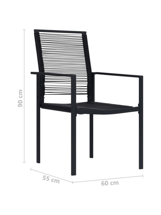 Sodo kėdės, 4vnt., juodos spalvos, PVC ratanas