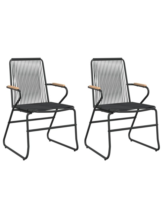 Sodo kėdės, 2vnt., juodos spalvos, 58x59x85,5cm, PVC ratanas