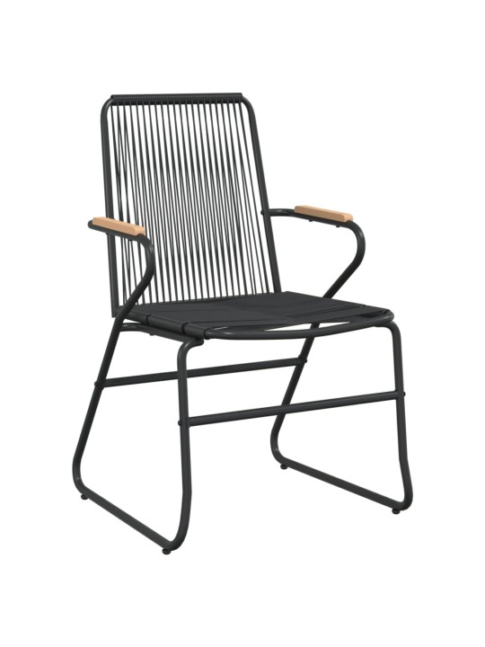 Sodo kėdės, 2vnt., juodos spalvos, 58x59x85,5cm, PVC ratanas