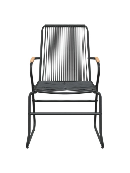Sodo kėdės, 2vnt., juodos spalvos, 58x59x85,5cm, PVC ratanas