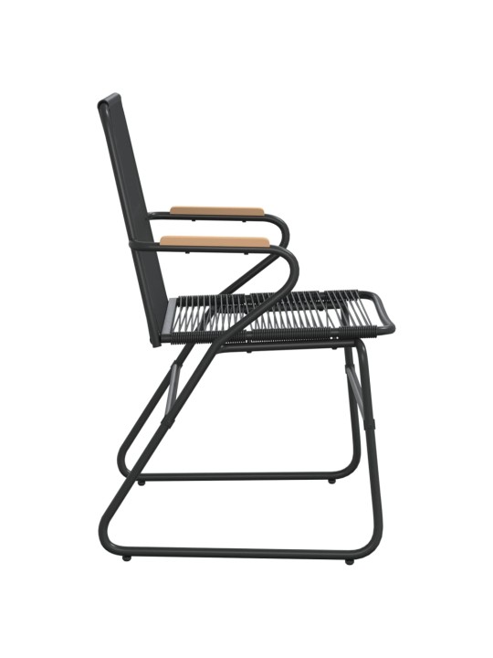 Sodo kėdės, 2vnt., juodos spalvos, 58x59x85,5cm, PVC ratanas