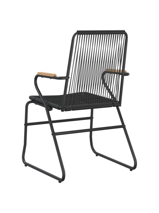 Sodo kėdės, 2vnt., juodos spalvos, 58x59x85,5cm, PVC ratanas