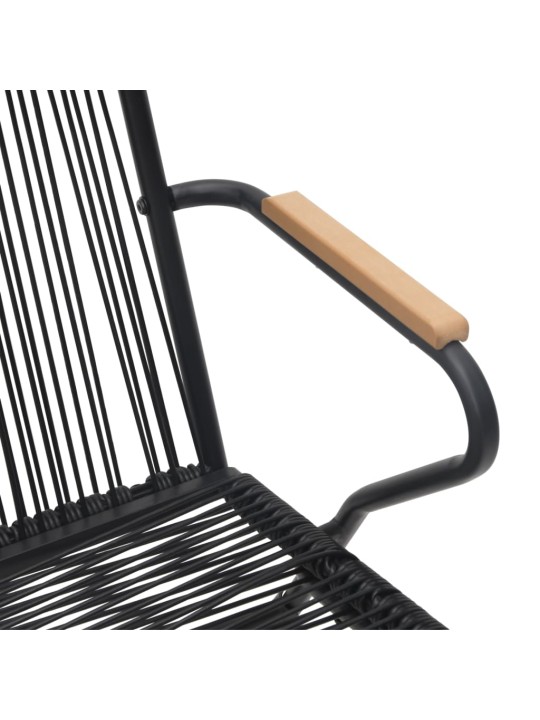Sodo kėdės, 2vnt., juodos spalvos, 58x59x85,5cm, PVC ratanas