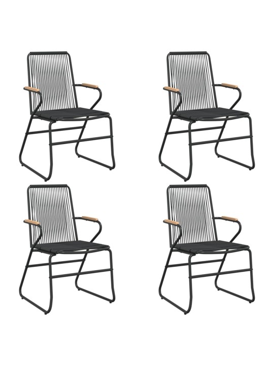 Sodo kėdės, 4vnt., juodos spalvos, 58x59x85,5cm, PVC ratanas