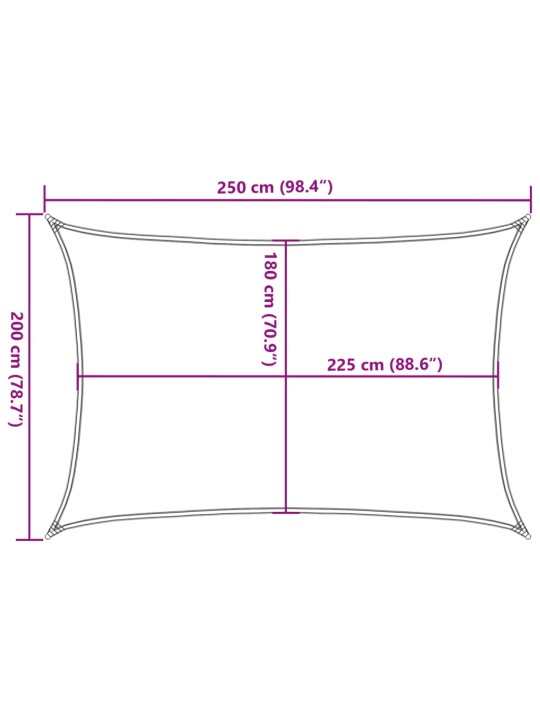 Uždanga nuo saulės, antracito spalvos, 2x2,5m, HDPE, 160g/m²