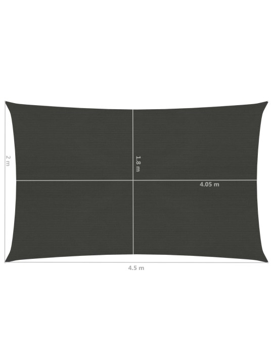 Uždanga nuo saulės, antracito spalvos, 2x4,5m, HDPE, 160g/m²