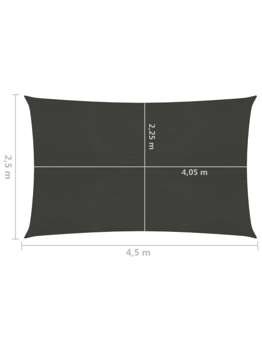 Uždanga nuo saulės, antracito spalvos, 2,5x4,5m, HDPE, 160g/m²