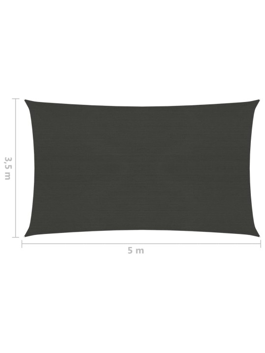 Uždanga nuo saulės, antracito spalvos, 3,5x5m, HDPE, 160g/m²