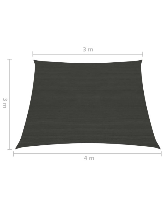 Uždanga nuo saulės, antracito spalvos, 3/4x3m, HDPE, 160g/m²