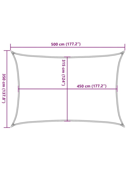 Burė nuo saulės, terakota spalvos, 3,5x5m, HDPE, 160g/m²