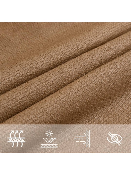 Burė nuo saulės, taupe spalvos, 6x7m, HDPE, 160g/m²