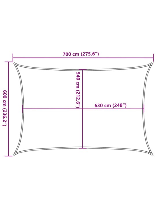 Burė nuo saulės, taupe spalvos, 6x7m, HDPE, 160g/m²