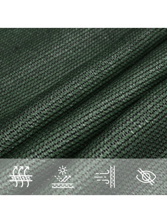 Burė nuo saulės, tamsiai žalios spalvos, 2,5x5m, HDPE, 160g/m²