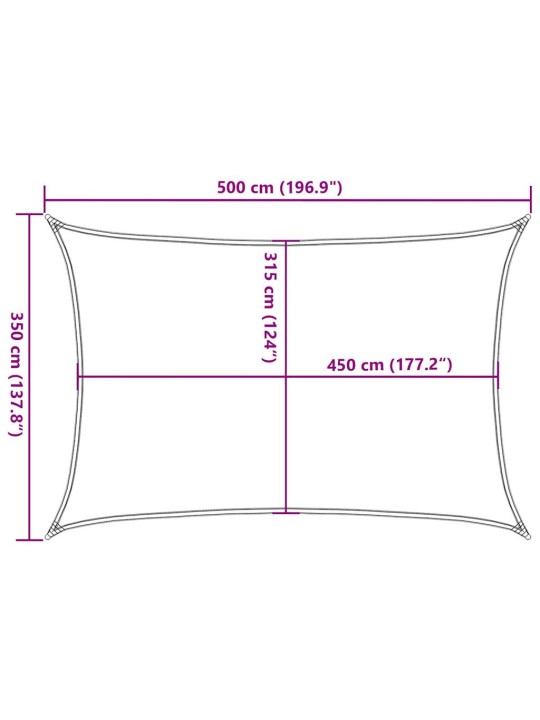 Burė nuo saulės, mėlynos spalvos, 3,5x5m, HDPE, 160g/m²