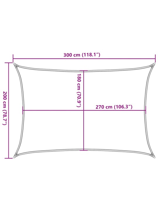 Burė nuo saulės, geltonos spalvos, 2x3m, HDPE, 160g/m²