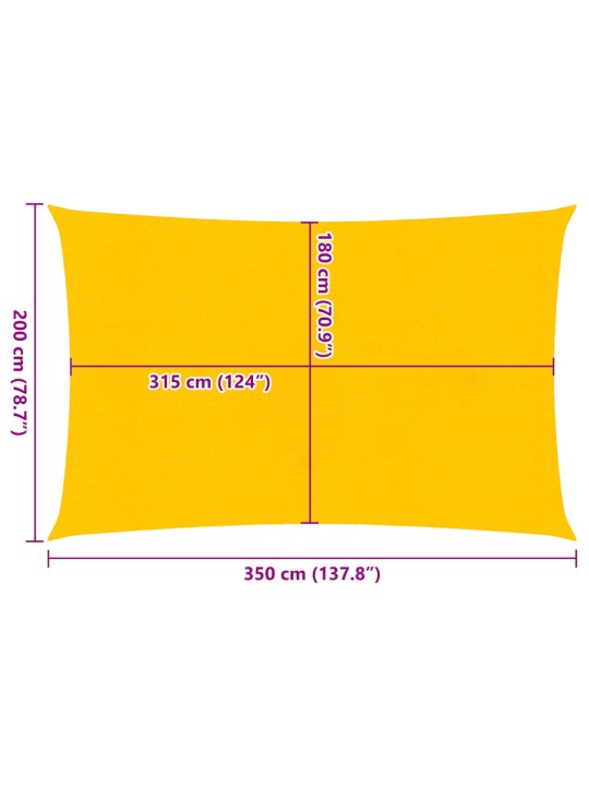Burė nuo saulės, geltonos spalvos, 2x3,5m, HDPE, 160g/m²