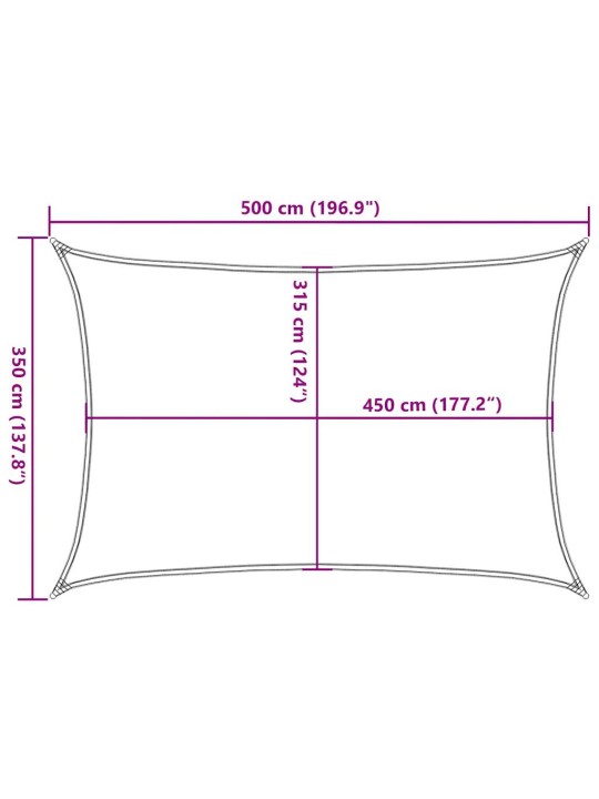 Burė nuo saulės, geltonos spalvos, 3,5x5m, HDPE, 160g/m²